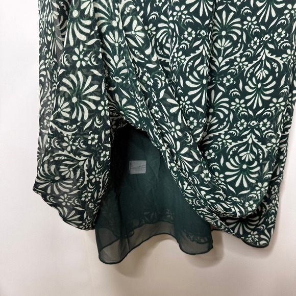NWT Zara Printed Midi‎ Dress Green Large - Picture 8 of 12